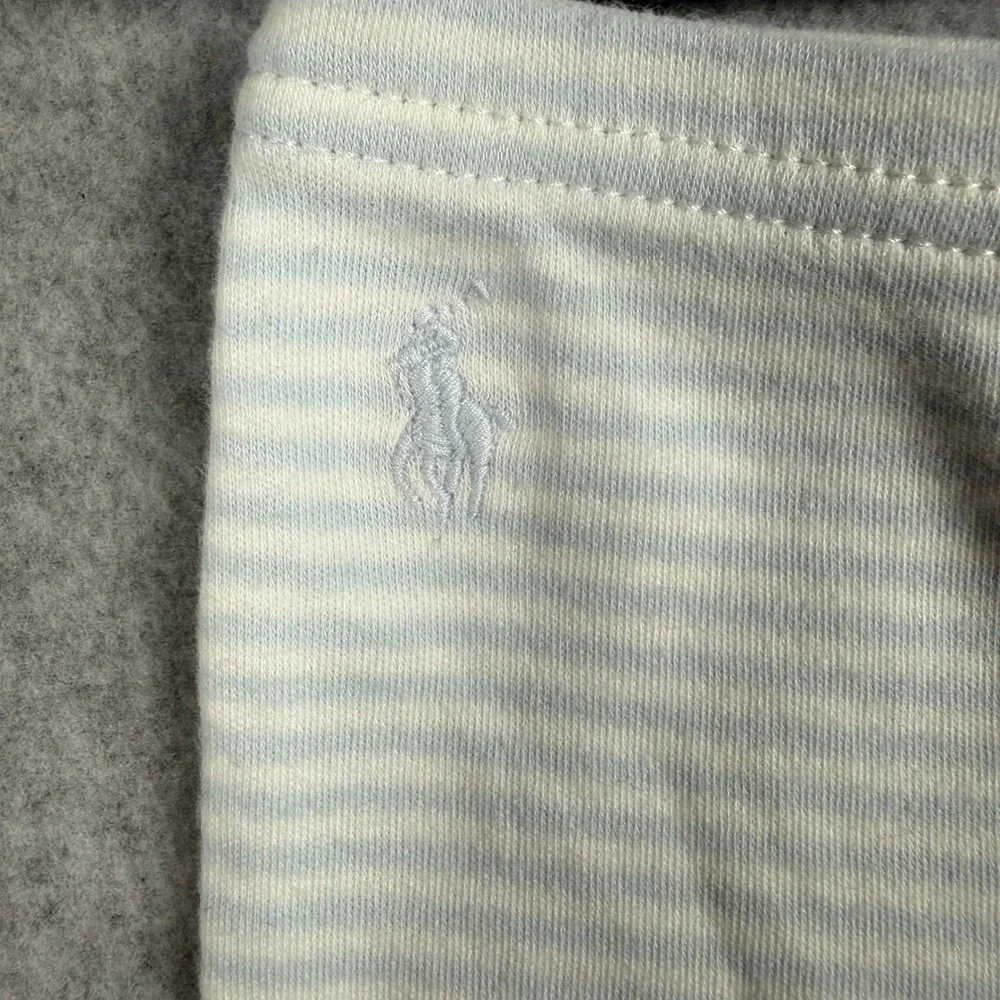 Ralph Lauren Striped Footed Set 9M Blue White Preppy Minimalist Loungewear
